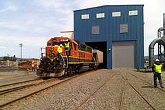 A photo of the EGT rail facilities in Longview, WA.